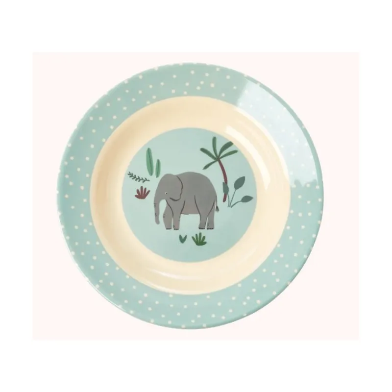 La Vaisselle Pour Enfant<Rice Assiette creuse bleu Eléphant en mélamine,