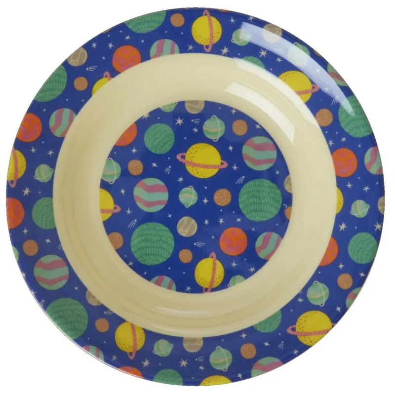 La Vaisselle Pour Enfant<Rice Assiette Creuse bleu Galaxy Print en mélamine,