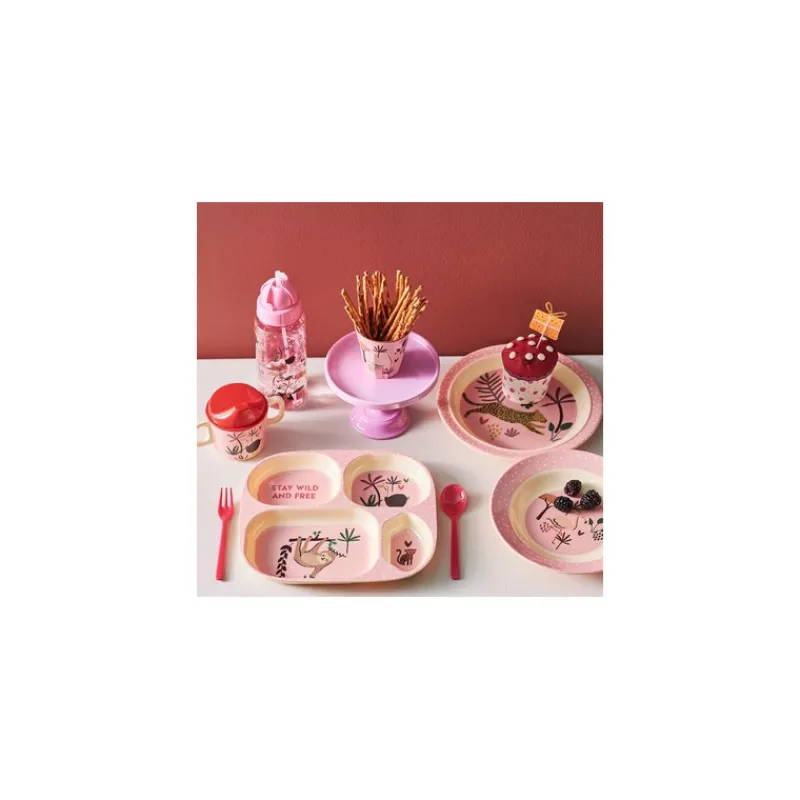 La Vaisselle Pour Enfant<Rice Assiette creuse rose Flamant en mélamine,