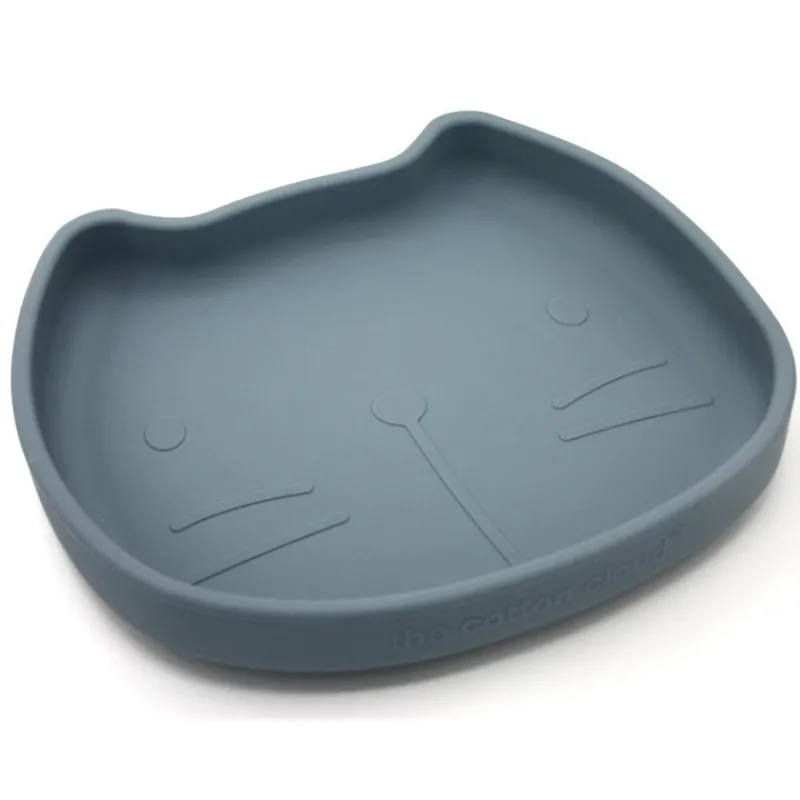 La Vaisselle Pour Enfant<The Cotton Cloud Assiette en silicone Chat,