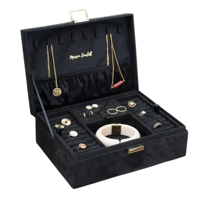 Les Bijoux | Les Accessoires<Maison Scarlett Boîte à Bijoux Louise Velours Noir,