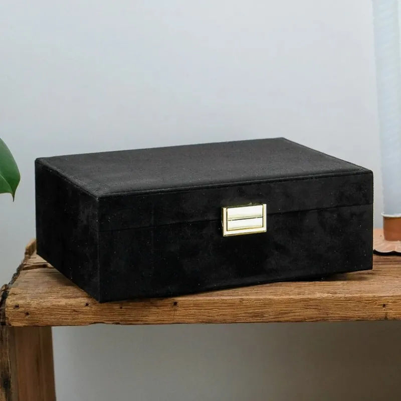 Les Bijoux | Les Accessoires<Maison Scarlett Boîte à Bijoux Louise Velours Noir,