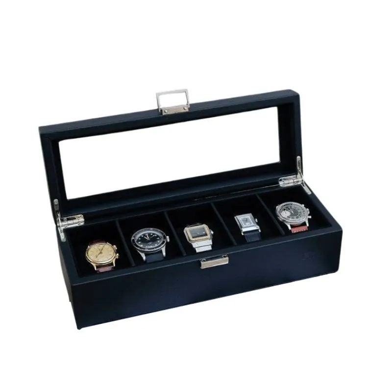 Les Accessoires<Maison Scarlett Boîte à Montres de Voyage Jean 5 emplacements Noir,