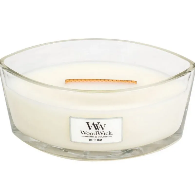 Bougies Parfumées<Woodwick Bougie parfumée Ellipse Teck Blanc,