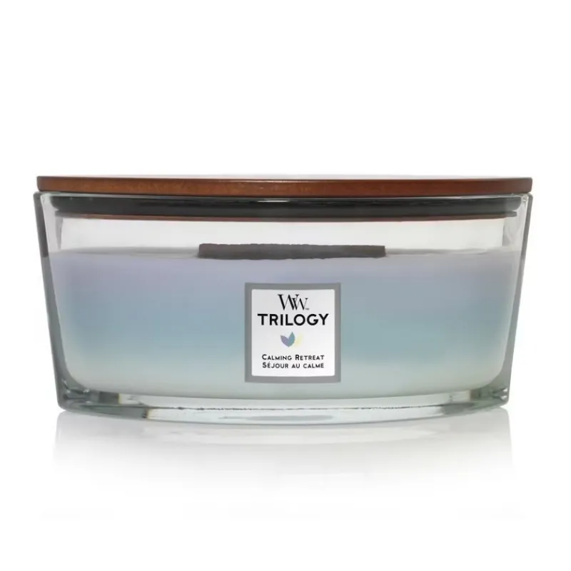 Bougies Parfumées<Woodwick Bougie parfumée Ellipse Trilogy Séjour au Calme,