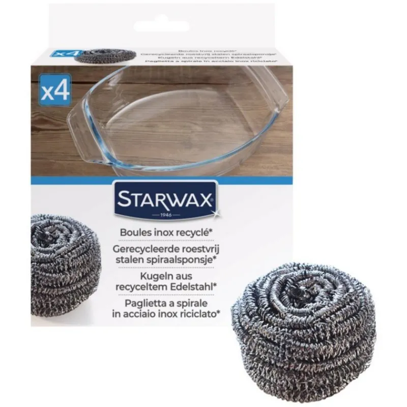 Cuisine<STARWAX 4 Boules de Nettoyage Inox Recyclé,