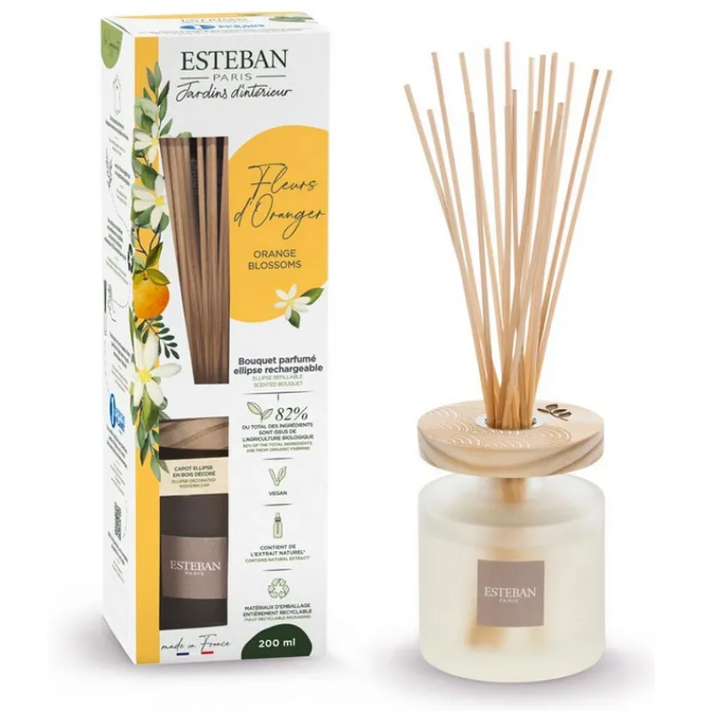 Diffuseurs De Parfum D'Intérieur<ESTEBAN Bouquet parfumé Ellipse Fleurs d'oranger 200ml,