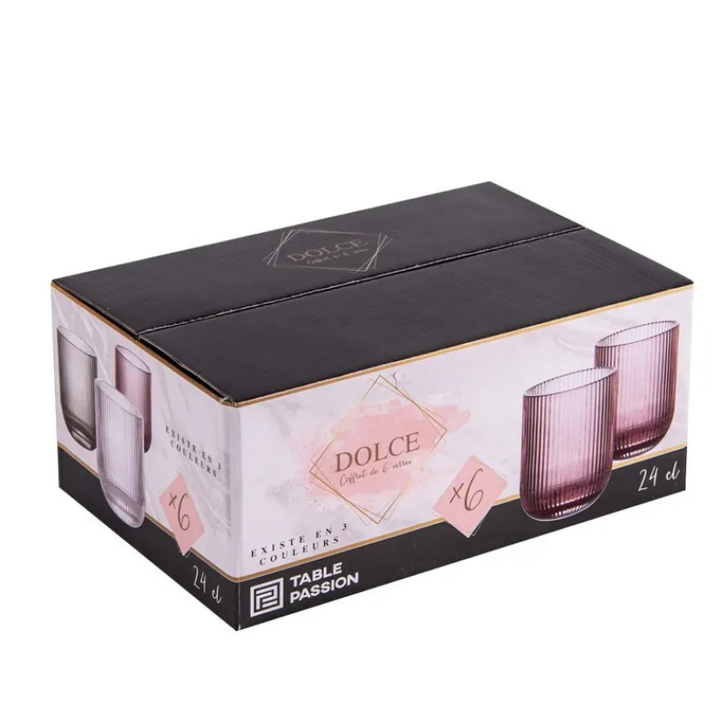 Chopes Et Gobelets<Table Passion Coffret 6 gobelets 24 cl Dolce Gris,