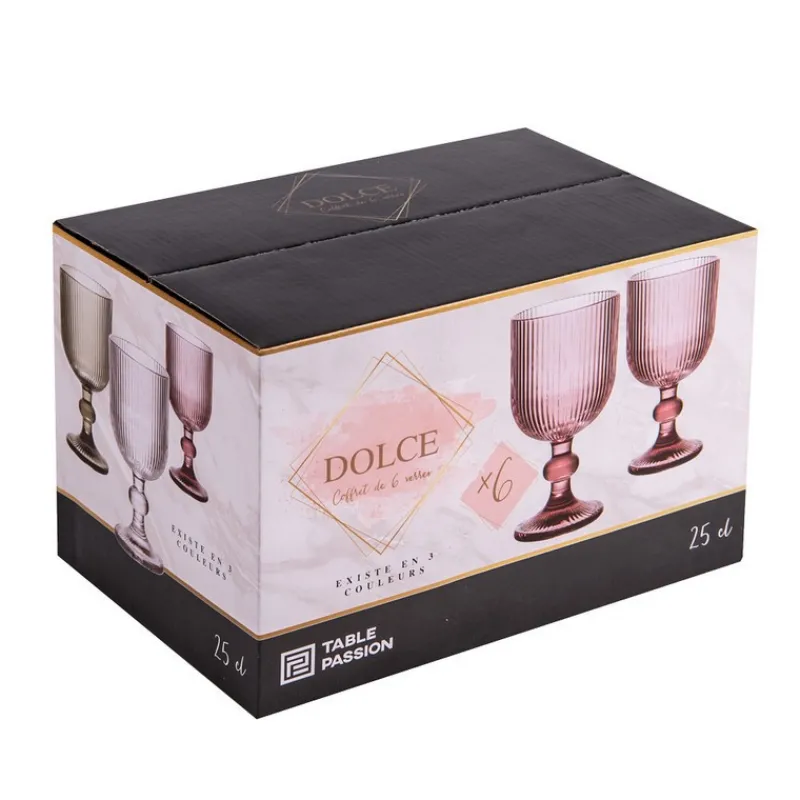 Verres À Vin<Table Passion Coffret 6 verres 25 cl Dolce Gris,