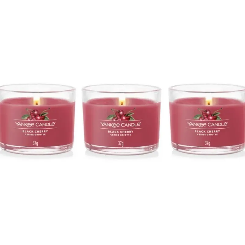 Bougies Parfumées<Yankee Candle Coffret de 3 Bougies Votives Parfumées Cerise Griotte,