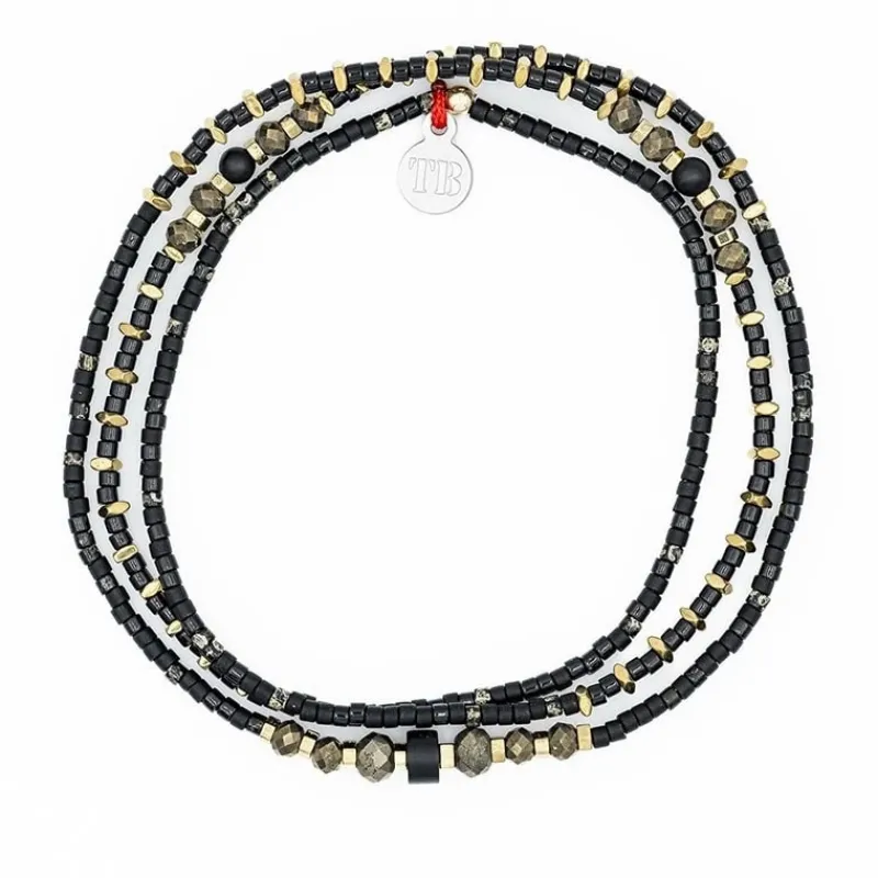 Les Bijoux<Têtes Blondes Collier et Bracelet 3 tours Black Panther Slim,