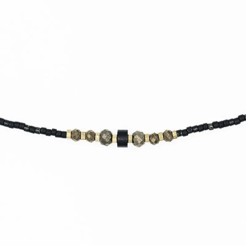 Les Bijoux<Têtes Blondes Collier et Bracelet 3 tours Black Panther Slim,