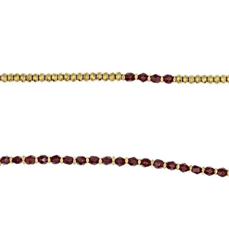 Les Bijoux<Têtes Blondes Collier et Bracelet 6 tours Caroline Rouge Cerise,