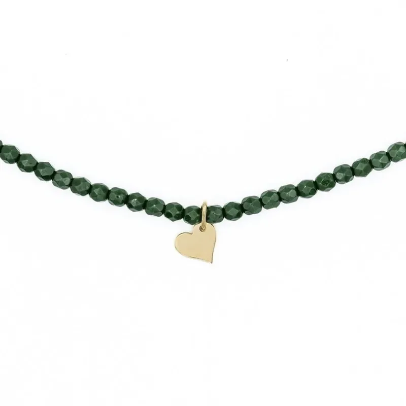 Les Bijoux<Têtes Blondes Collier et Bracelet 3 tours Coeur Gold Vert Forêt,