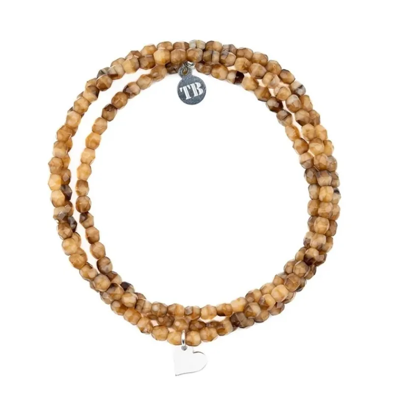 Les Bijoux<Têtes Blondes Collier et Bracelet 3 tours Coeur Silver Caramel,