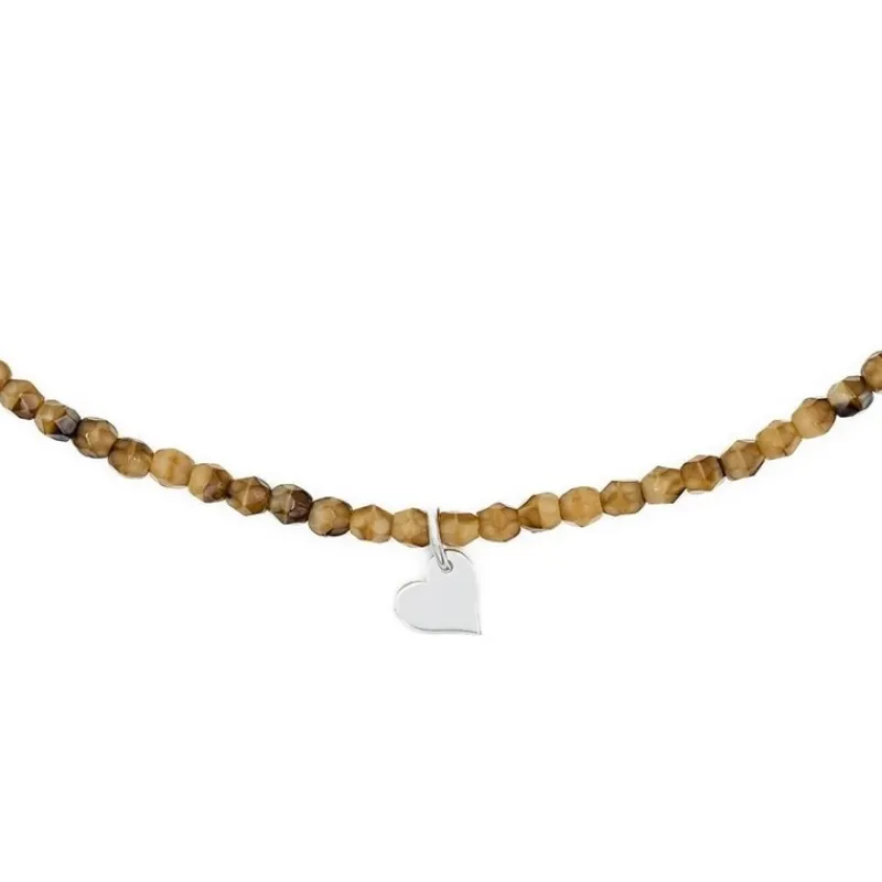 Les Bijoux<Têtes Blondes Collier et Bracelet 3 tours Coeur Silver Caramel,