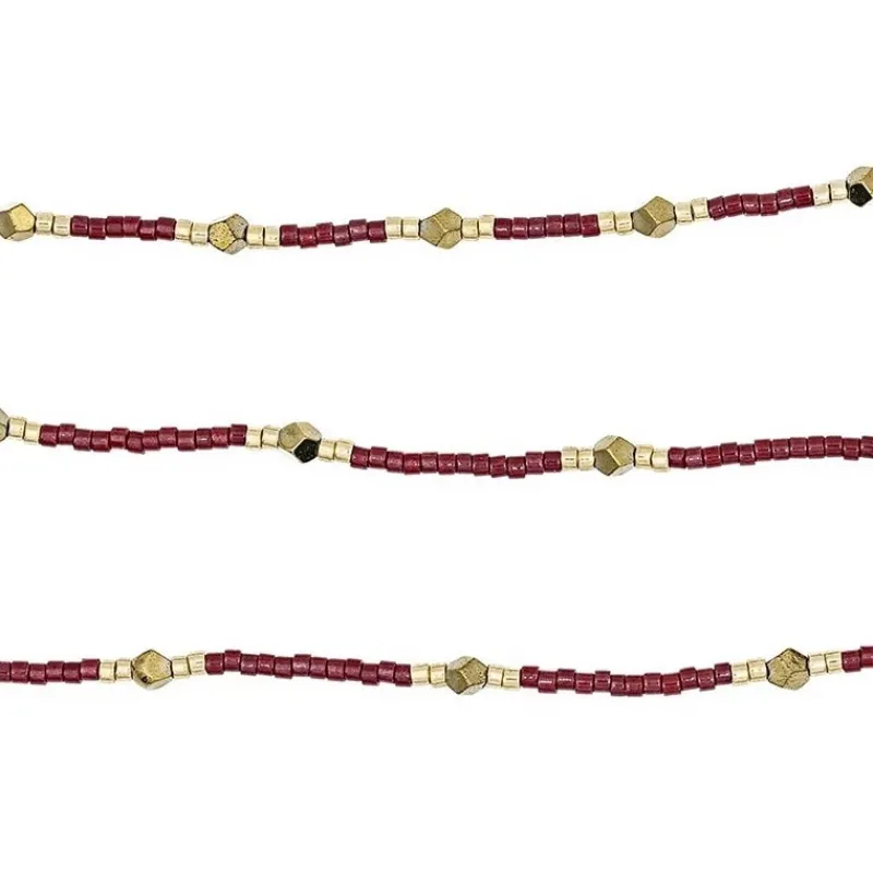 Les Bijoux<Têtes Blondes Collier et Bracelet 6 tours Gatsby Rouge Cerise,