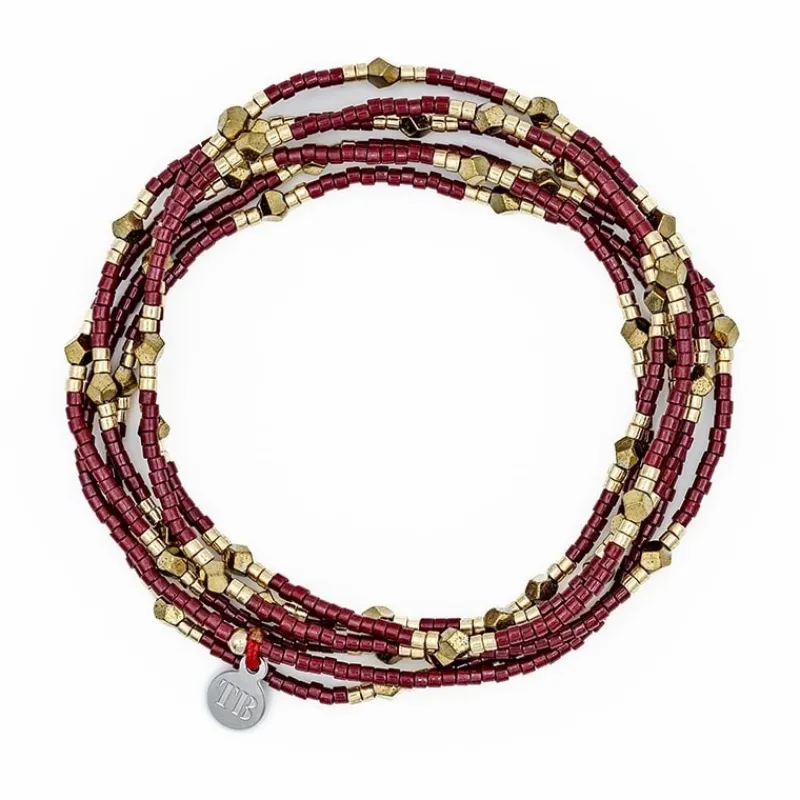 Les Bijoux<Têtes Blondes Collier et Bracelet 6 tours Gatsby Rouge Cerise,