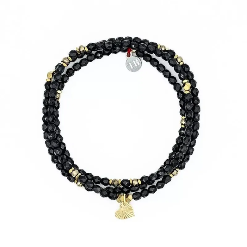 Les Bijoux<Têtes Blondes Collier et Bracelet 3 tours Love Gold Noir,