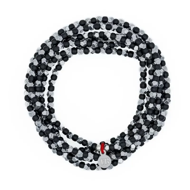 Les Bijoux<Têtes Blondes Collier et Bracelet 6 tours Max Silver Noir,