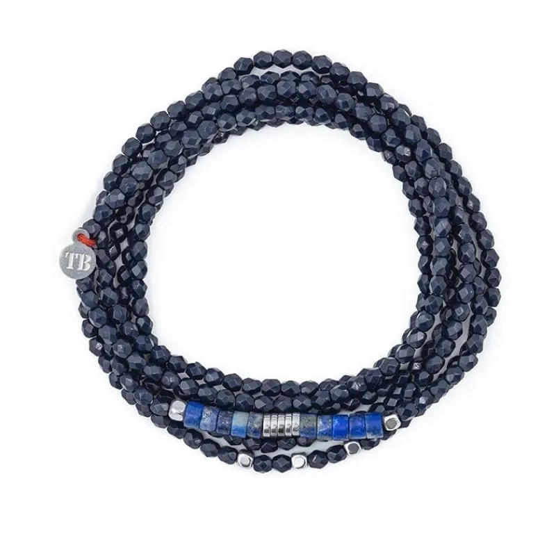 Les Bijoux<Têtes Blondes Collier et Bracelet 6 tours Nadège Bleu Navy,