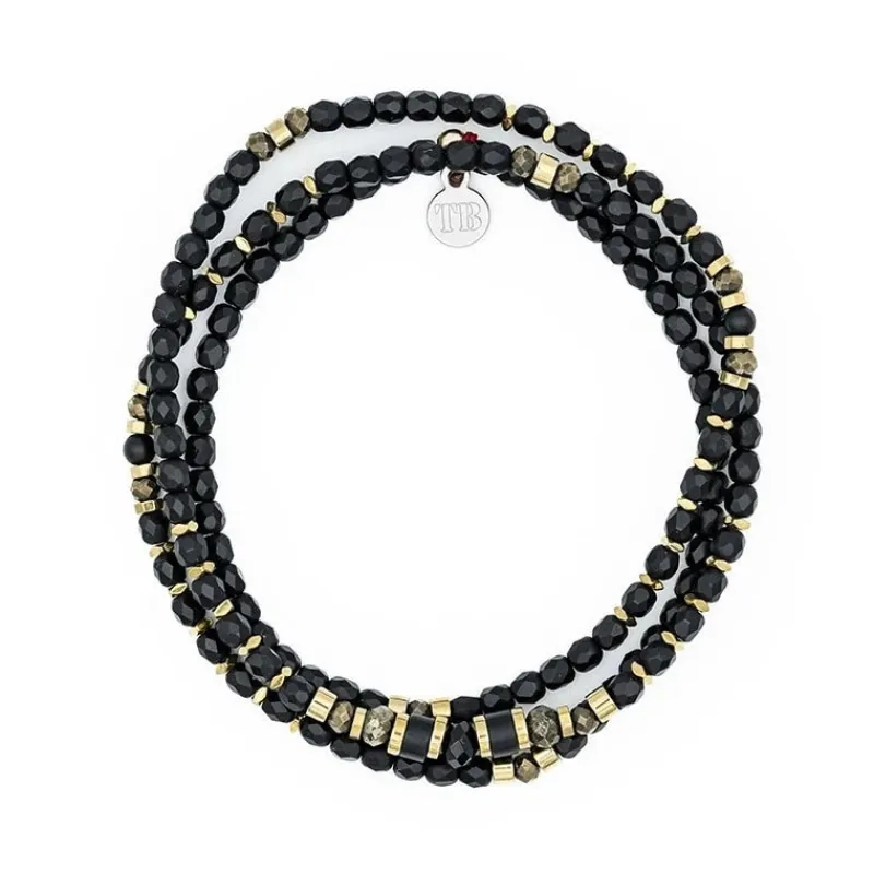 Les Bijoux<Têtes Blondes Collier et Bracelet 3 tours Zuri Noir Mat,