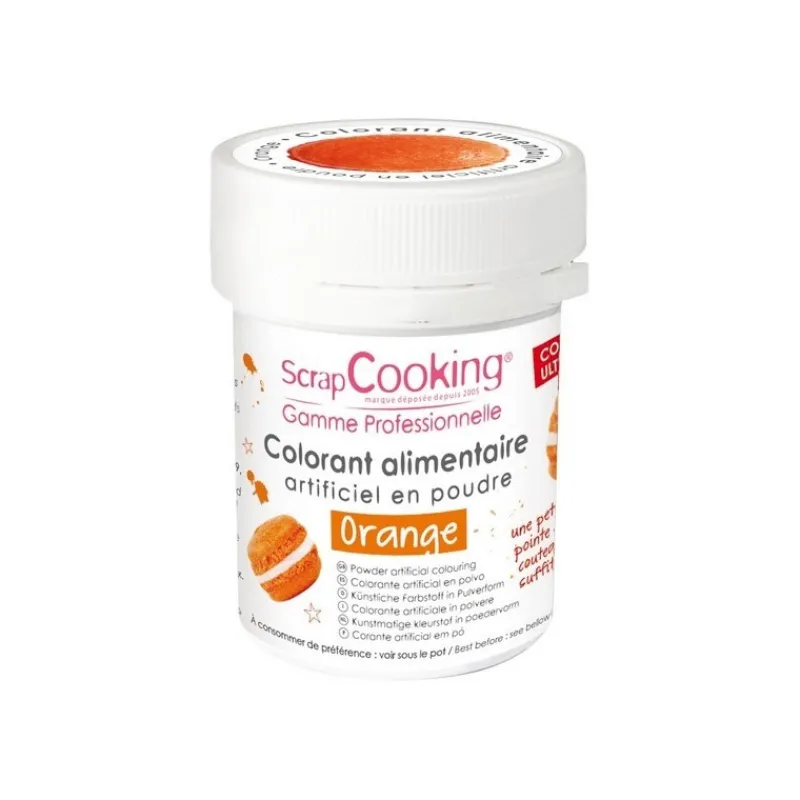 Les Macarons | Les Cupcakes<ScrapCooking Colorant artificiel en poudre Orange,