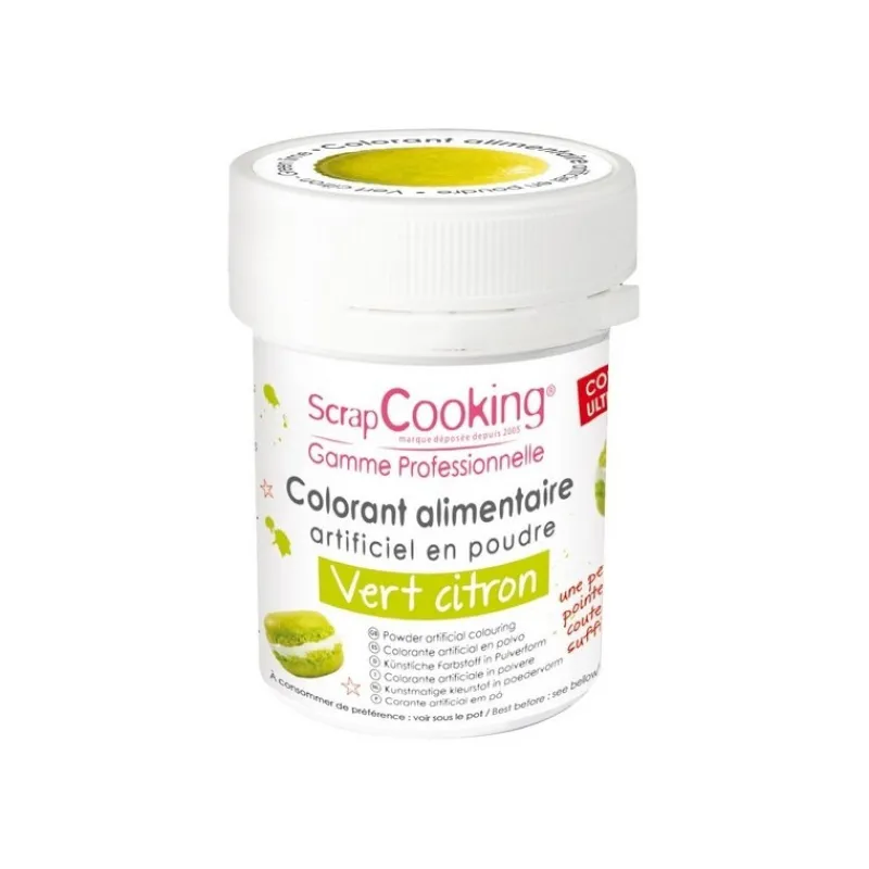 Les Macarons | Les Cupcakes<ScrapCooking Colorant artificiel en poudre Vert citron,