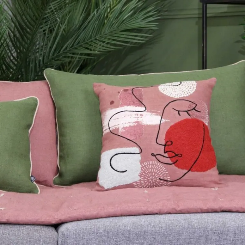 Coussins Et Rideaux<Sud Etoffe Coussin Athéna Bois de Rose,