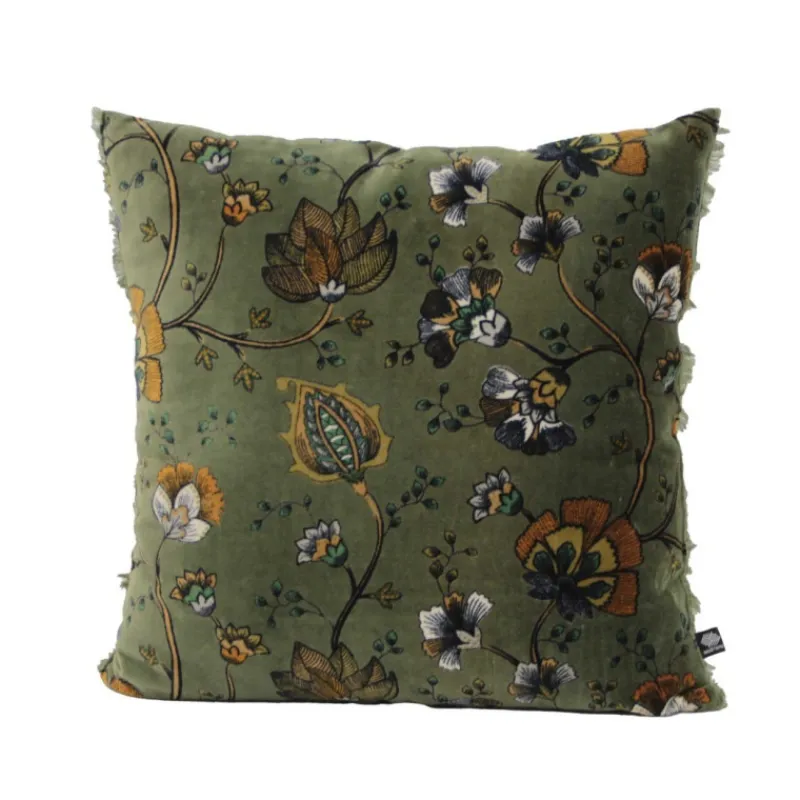 Coussins Et Rideaux<Sud Etoffe Coussin Cachemire Oil Green,