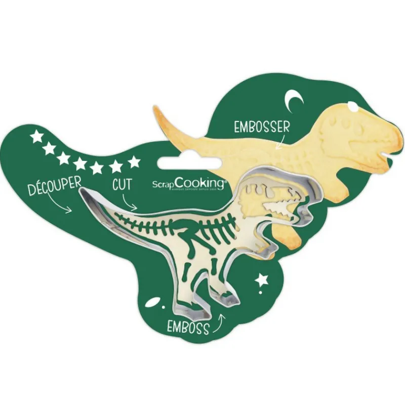 Emporte-Pièce<ScrapCooking Découpoir + embosseur bois Dinosaure,