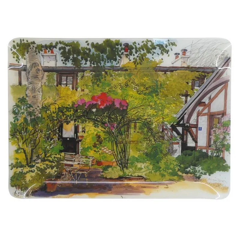 Les Plateaux<GIEN FRANCE Grand plateau acrylique Paris Giverny, Faïencerie de Gien