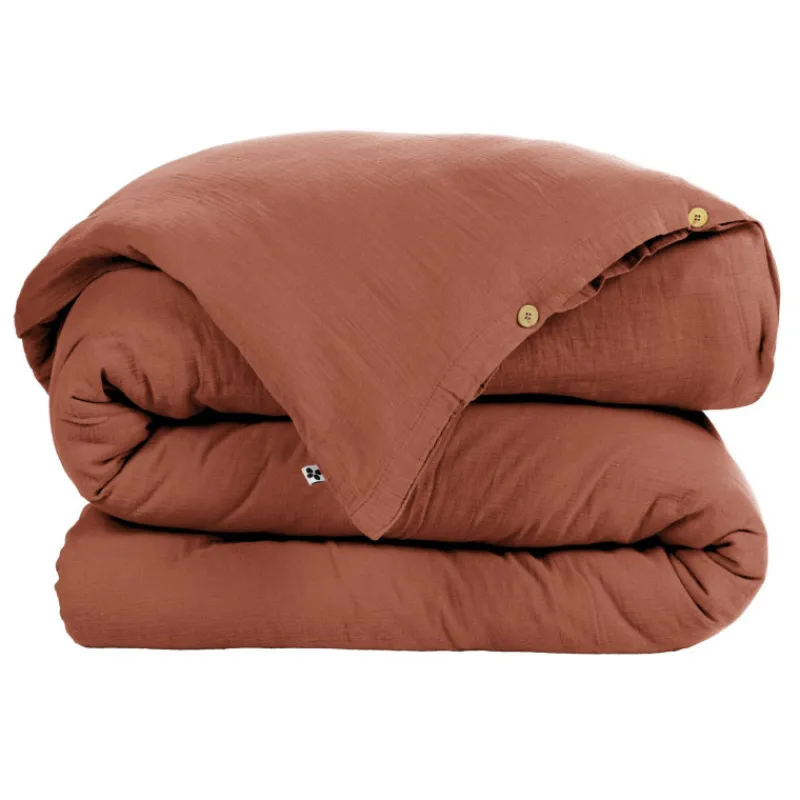Housses De Couette, Parures<L'effet papillon Housse de couette Gaze de coton Gaïa Terracotta,