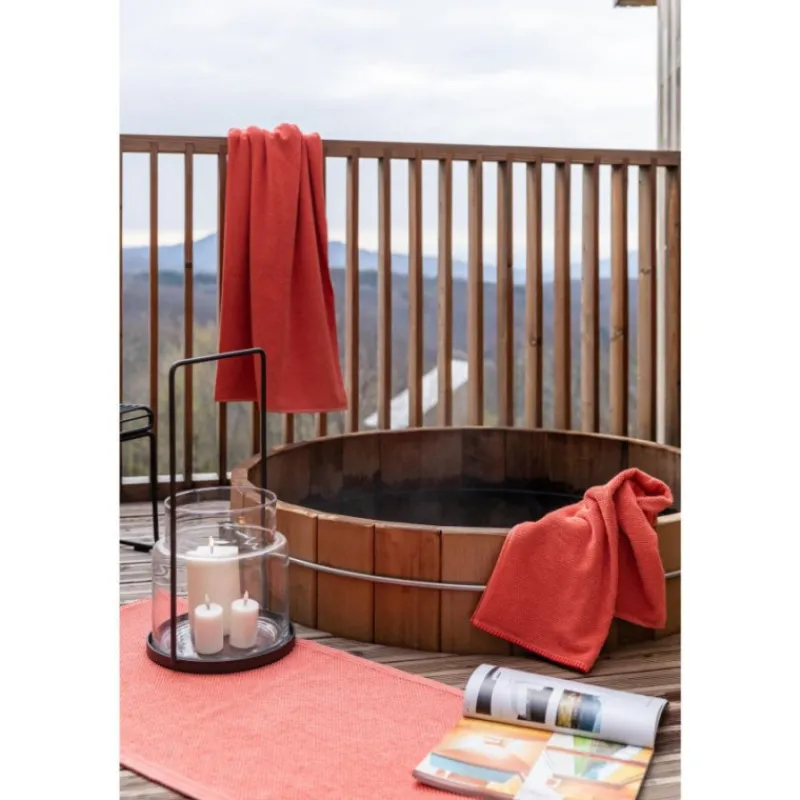 Serviettes | Draps De Douche<VIVARAISE Linge de toilette Bora Corail,