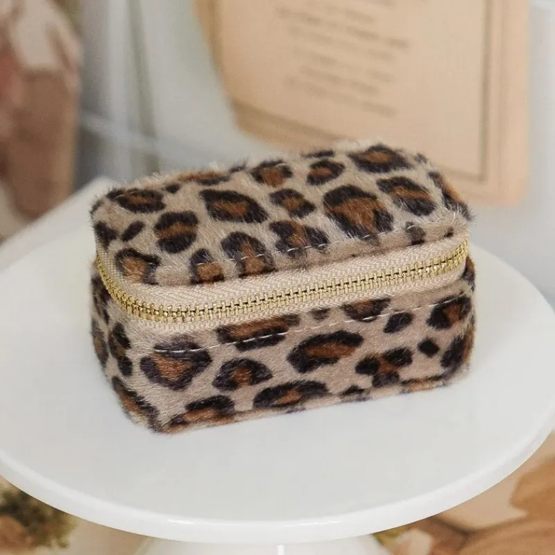 Les Bijoux | Les Accessoires<Maison Scarlett Mini Boîte à Bijoux de Voyage Marie Velours Léopard,