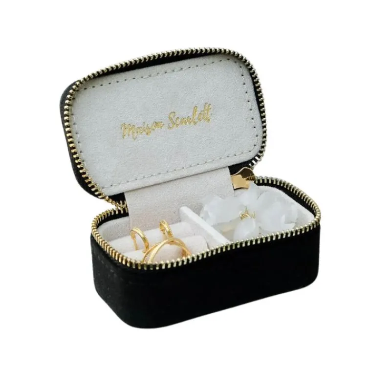 Les Bijoux | Les Accessoires<Maison Scarlett Mini Boîte à Bijoux de Voyage Marie Velours Noir,