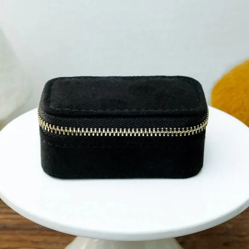 Les Bijoux | Les Accessoires<Maison Scarlett Mini Boîte à Bijoux de Voyage Marie Velours Noir,