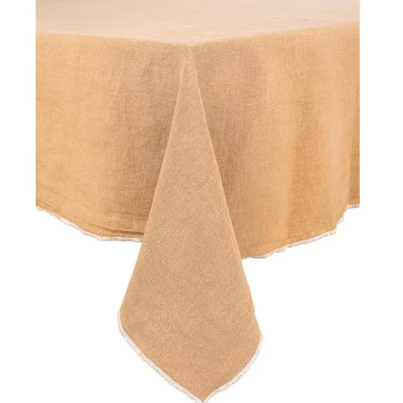 Nappes<HAOMY TEXTILE Nappe en lin Venise tabac, Haomy