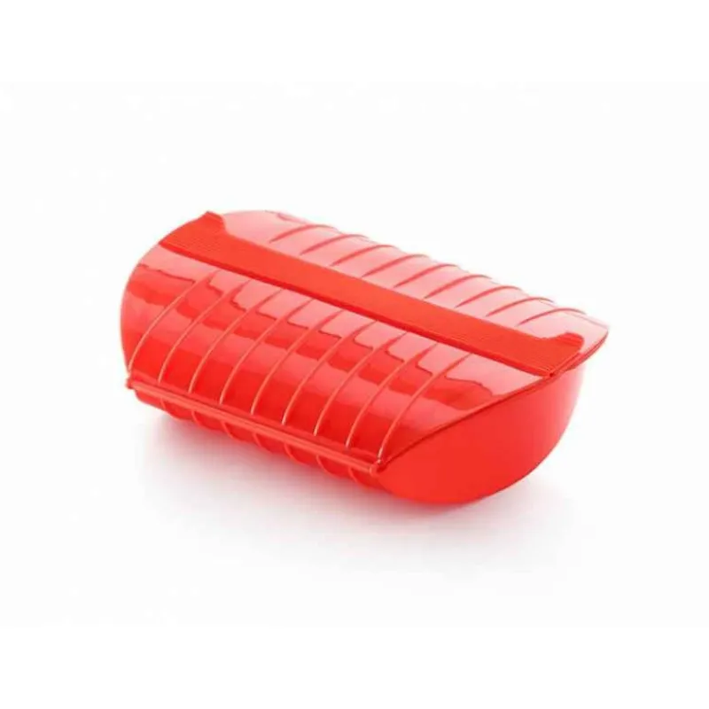 Cuit Vapeur<LÉKUÉ Papillote silicone avec filtre 3-4 personnes rouge, Lékué