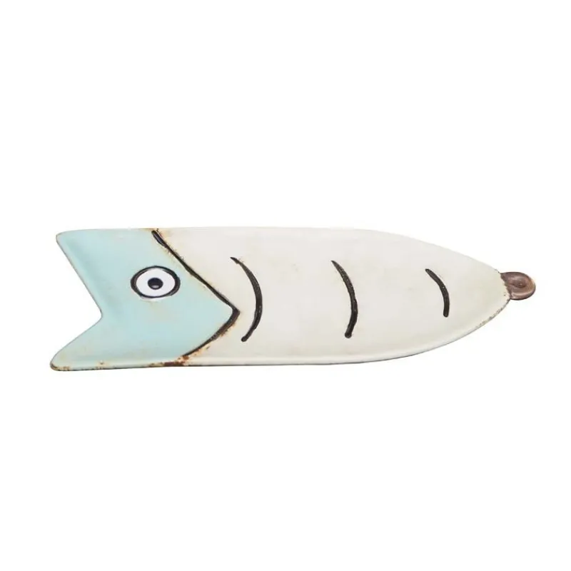 Objets Insolites<Chehoma Petit plat poisson Comic blanc & Bleu,