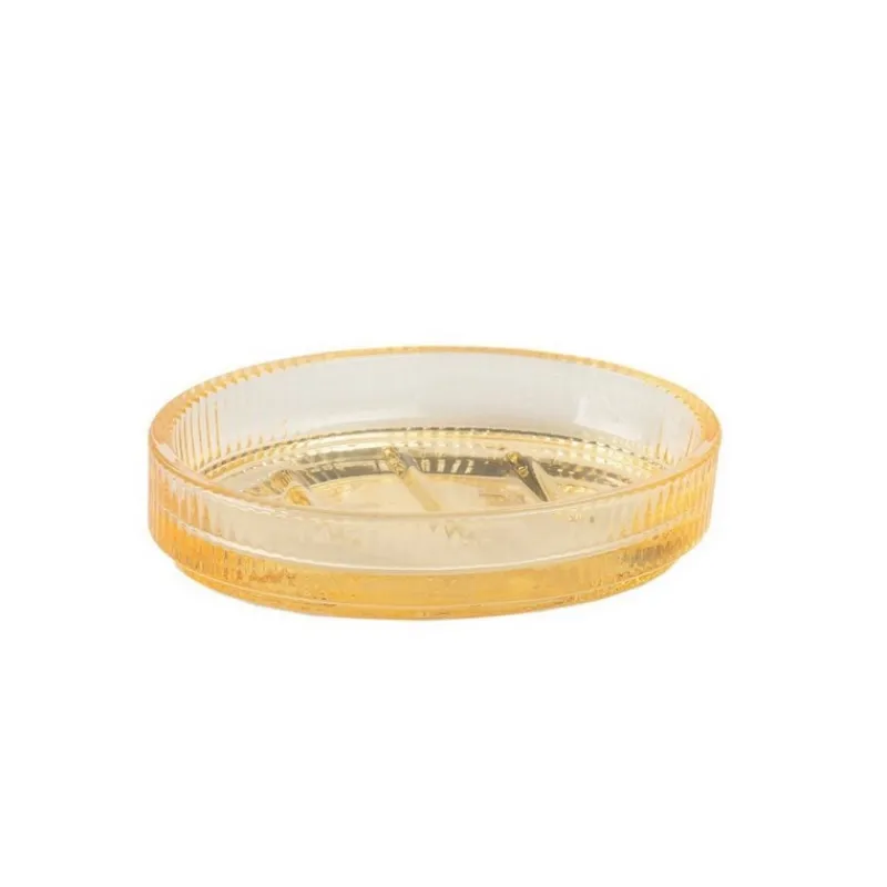 Coin Lavabo<Andrea House Porte-savon Strié Gold en verre,