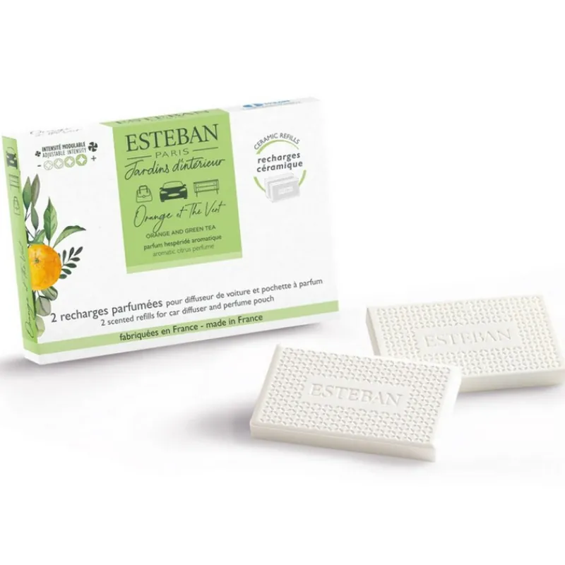 Diffuseurs De Parfum D'Intérieur<ESTEBAN Recharge parfumée pour diffuseur de voiture Orange et Thé Vert,