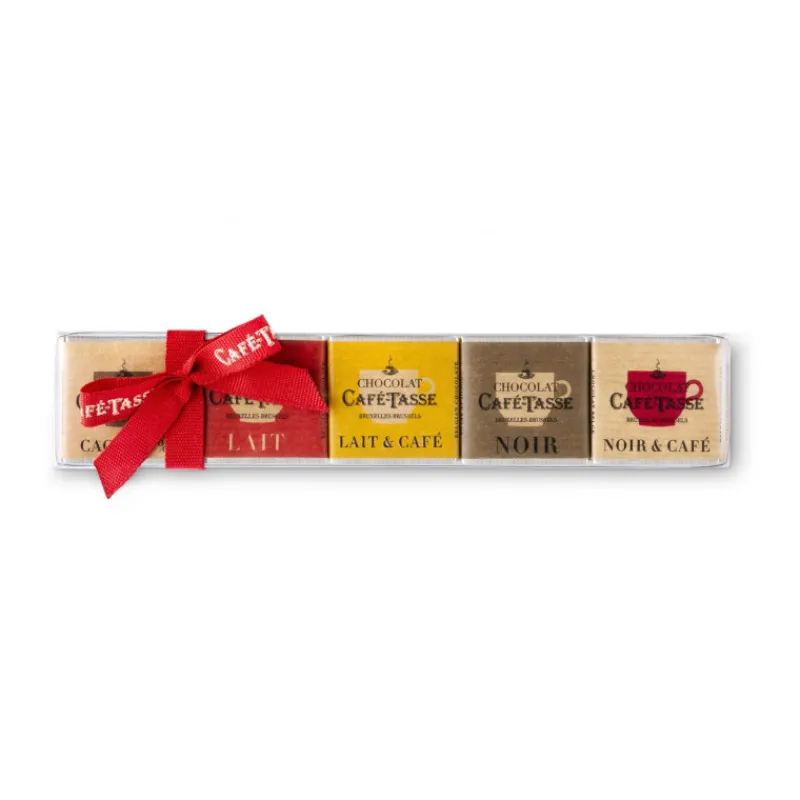 Le Chocolat<Café Tasse Réglette de 15 carrés de chocolats assortis,