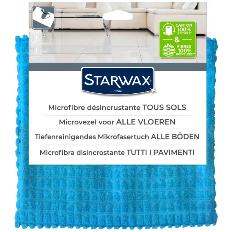 Brosserie<STARWAX Serpillère Microfibre Désincrustante Tous sols,