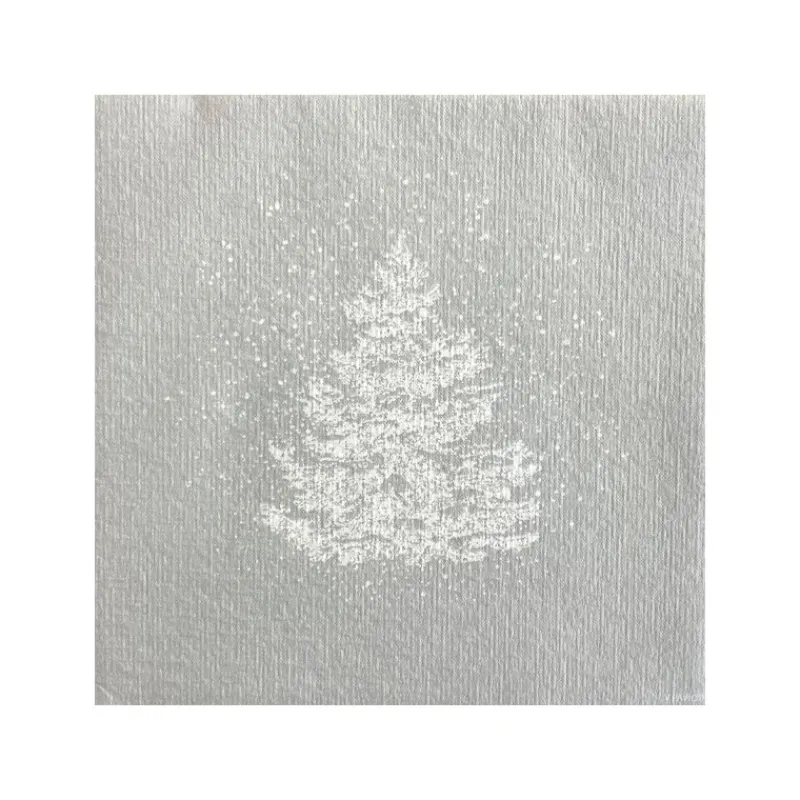 Serviettes En Papier<Françoise PAVIOT Serviettes en papier Sapin Roi des forêts Argent,