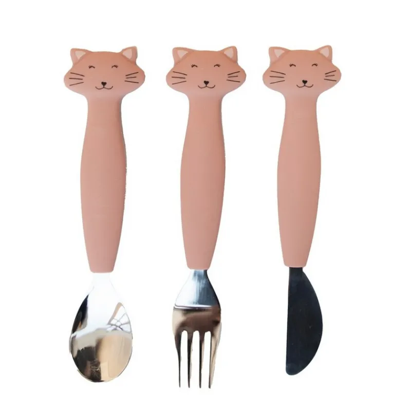 Les Couverts Pour Enfant<Trixie Set 3 couverts silicone Mrs Cat,