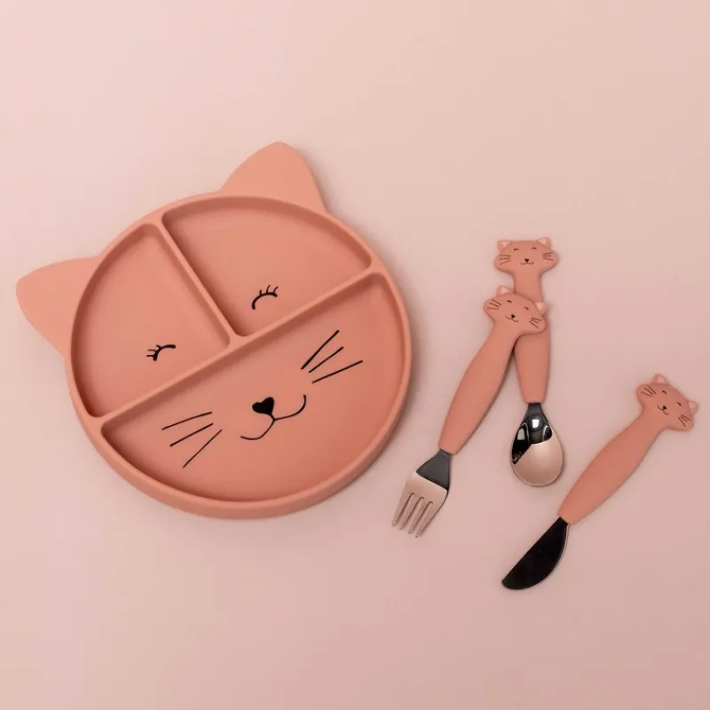 Les Couverts Pour Enfant<Trixie Set 3 couverts silicone Mrs Cat,