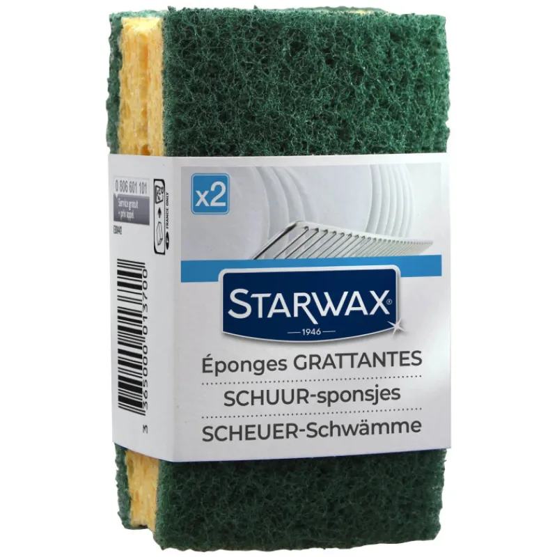 Brosserie<STARWAX Set de 2 Eponges Grattantes,