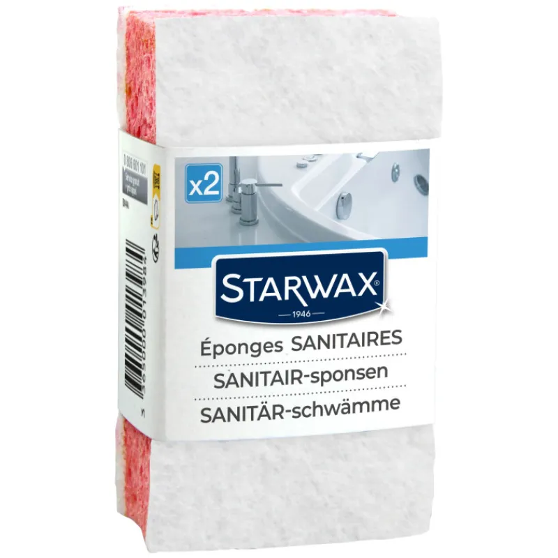 Brosserie<STARWAX Set de 2 Eponges Sanitaires,