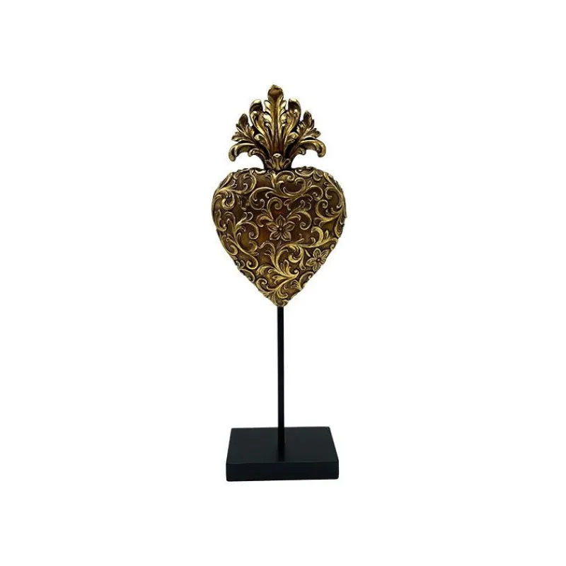 Objets Insolites<EMDE Statue Ex-Voto coeur sur pied, Emdé